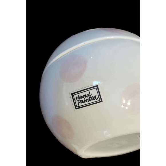 Vtg FITZ & FLOYD EASTER BUNNY RABBIT W/ PINK POLKA DOTS BOWL W/ LID - Picture 10 of 11